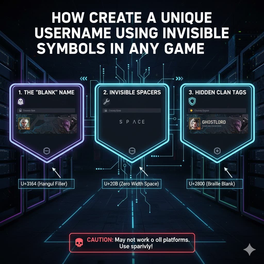 Cara Membuat Username Unik Menggunakan Simbol Tak Terlihat di Game Apa Pun
