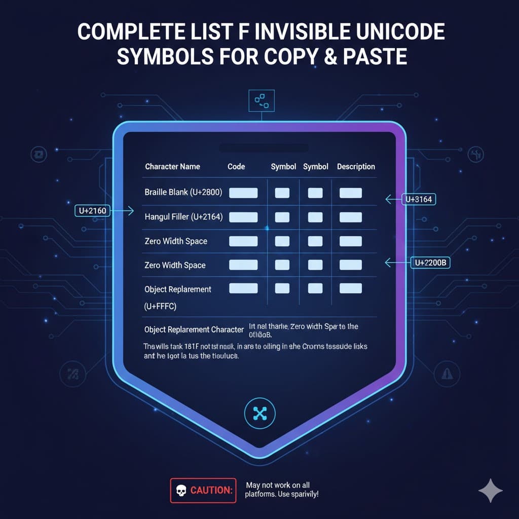 Daftar Lengkap Simbol Unicode Tak Terlihat untuk Salin & Tempel
