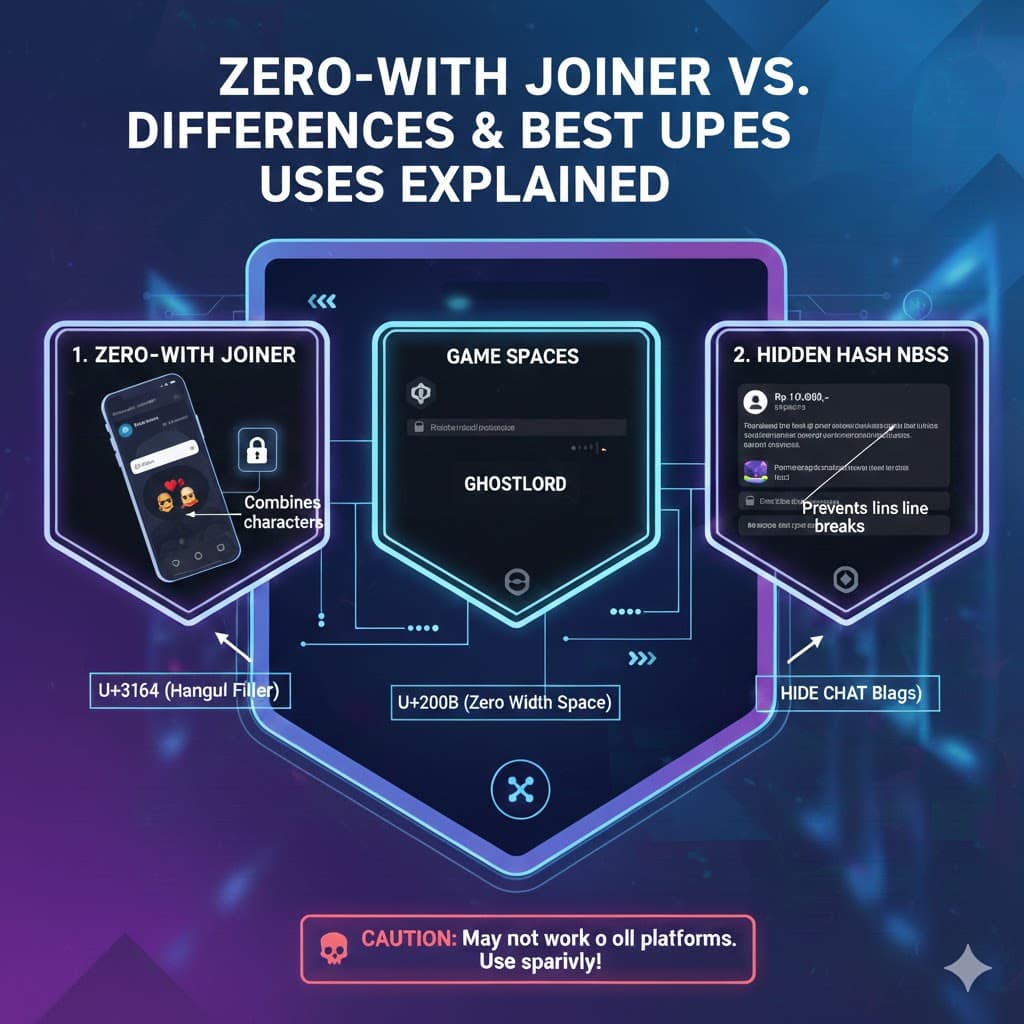 Zero-Width Joiner vs No-Break Space